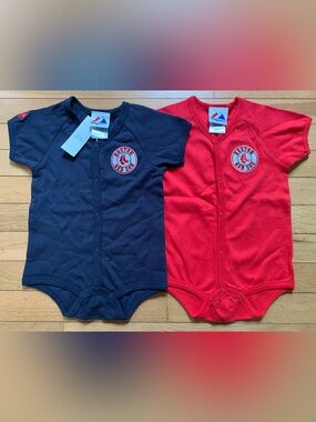 Majestic Red Sox Two-Pack Baby Onesie Bodysuits in Red and Navy Size 18M NWT